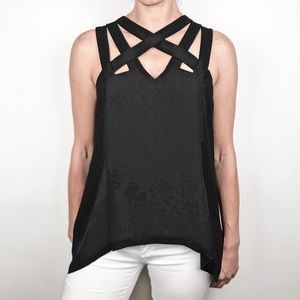 BCBGMAXAZRIA caged top